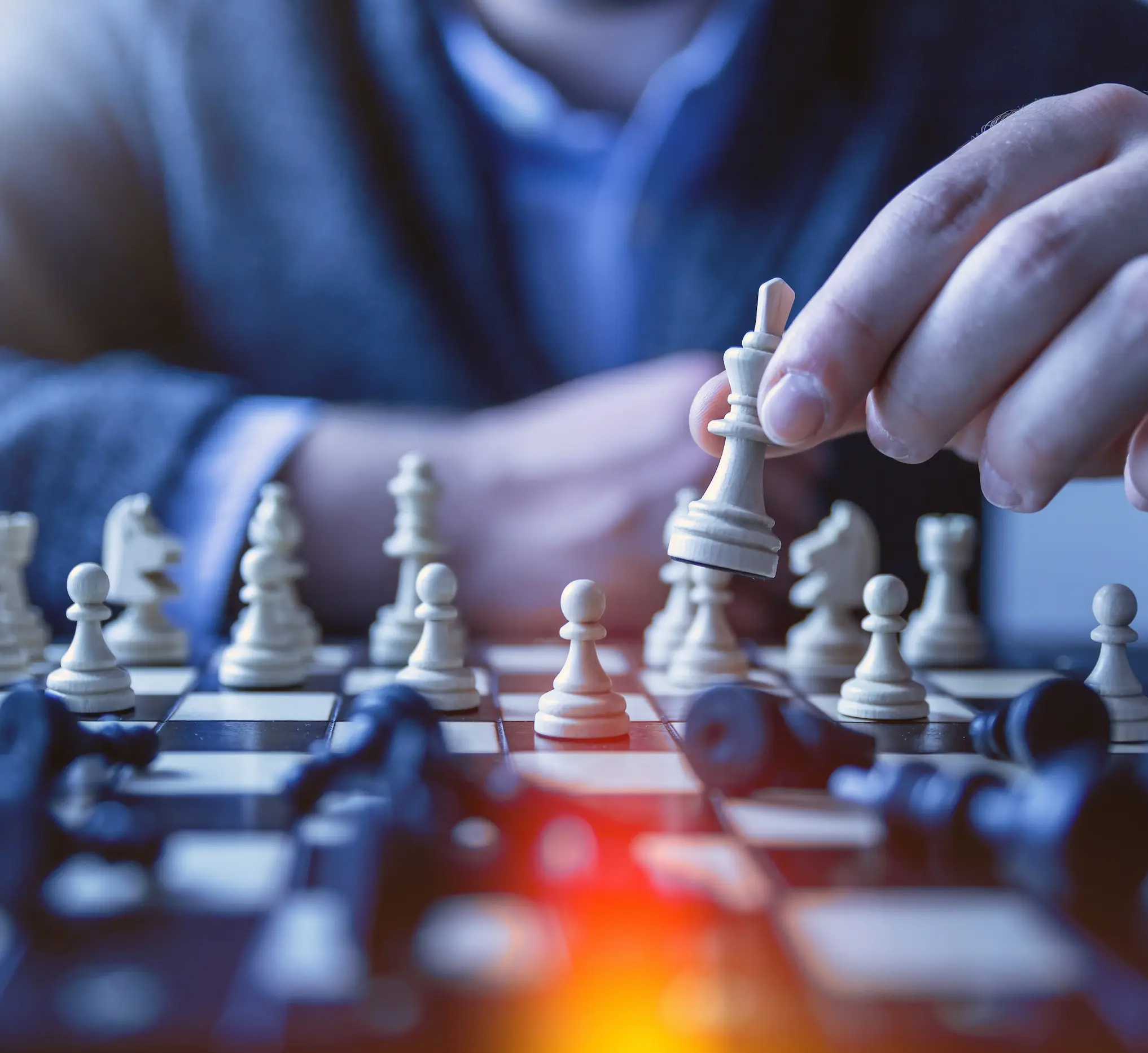 Chessboard showing a strategic game